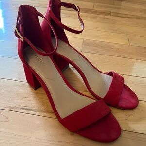 Aldo Women's Red Block Heel Sandals